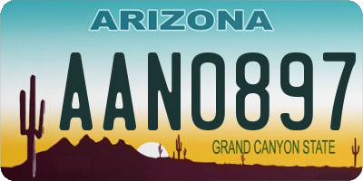 AZ license plate AAN0897