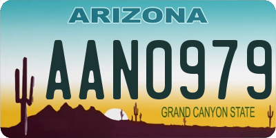 AZ license plate AAN0979