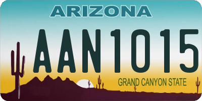 AZ license plate AAN1015