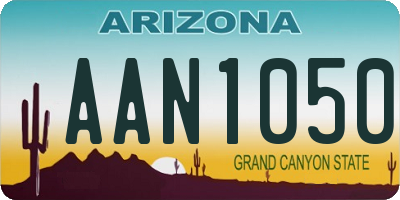 AZ license plate AAN1050