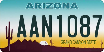 AZ license plate AAN1087