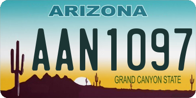 AZ license plate AAN1097
