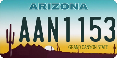 AZ license plate AAN1153