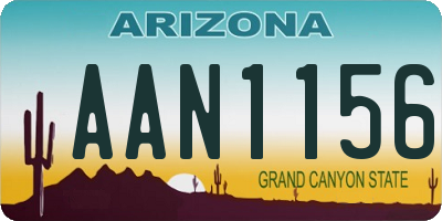 AZ license plate AAN1156