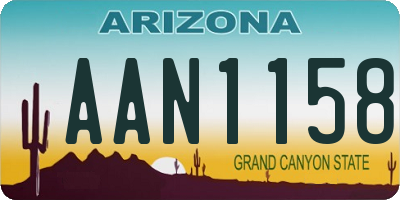 AZ license plate AAN1158