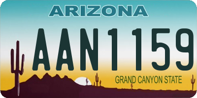 AZ license plate AAN1159