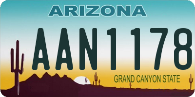 AZ license plate AAN1178