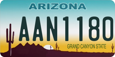 AZ license plate AAN1180