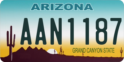 AZ license plate AAN1187