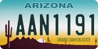 AZ license plate AAN1191