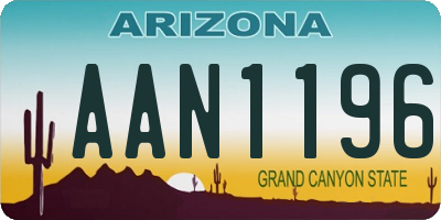 AZ license plate AAN1196