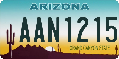 AZ license plate AAN1215