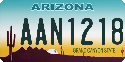 AZ license plate AAN1218