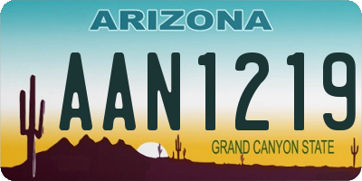 AZ license plate AAN1219