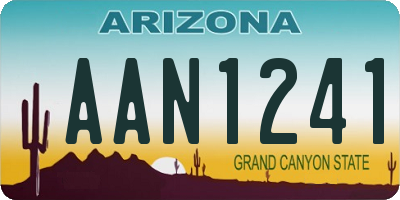AZ license plate AAN1241