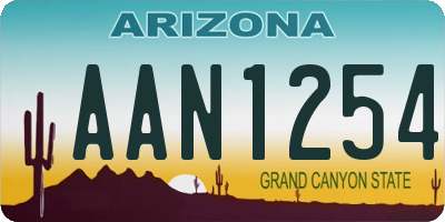 AZ license plate AAN1254