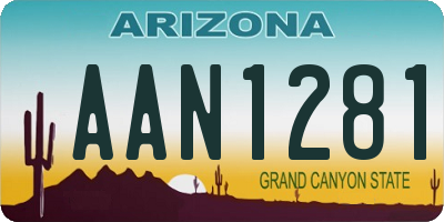 AZ license plate AAN1281