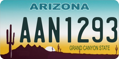 AZ license plate AAN1293