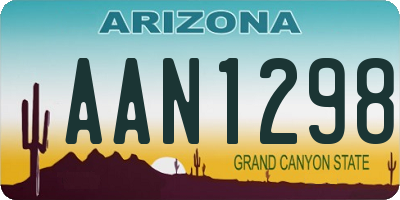 AZ license plate AAN1298
