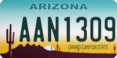AZ license plate AAN1309