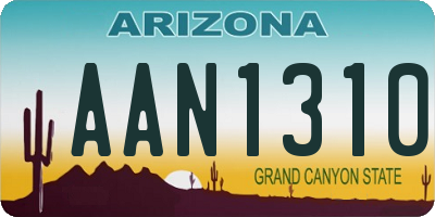 AZ license plate AAN1310