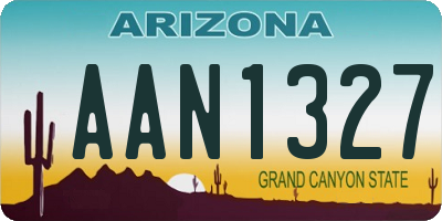 AZ license plate AAN1327