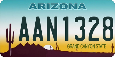 AZ license plate AAN1328