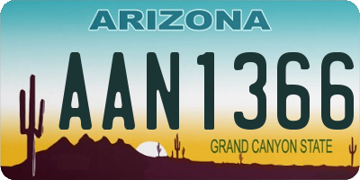 AZ license plate AAN1366