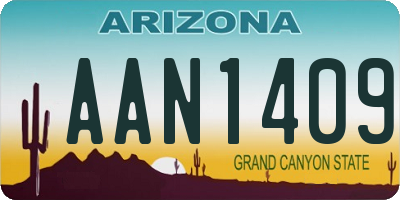 AZ license plate AAN1409