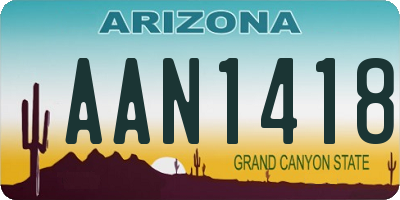 AZ license plate AAN1418