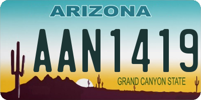 AZ license plate AAN1419