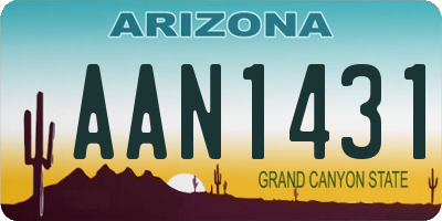 AZ license plate AAN1431