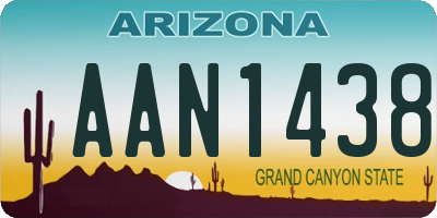 AZ license plate AAN1438