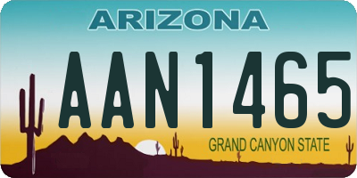 AZ license plate AAN1465