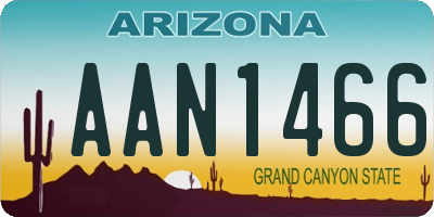 AZ license plate AAN1466