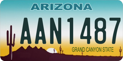 AZ license plate AAN1487