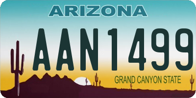 AZ license plate AAN1499