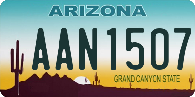 AZ license plate AAN1507