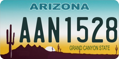 AZ license plate AAN1528