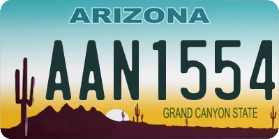 AZ license plate AAN1554