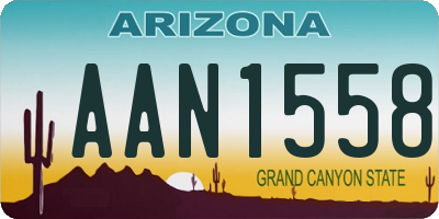 AZ license plate AAN1558