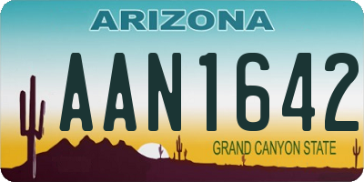 AZ license plate AAN1642