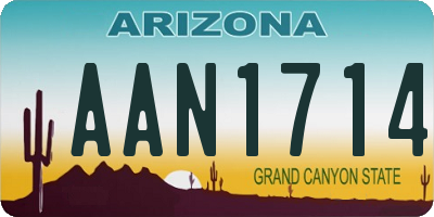 AZ license plate AAN1714