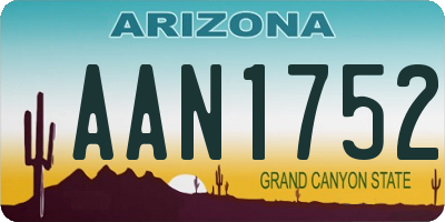 AZ license plate AAN1752
