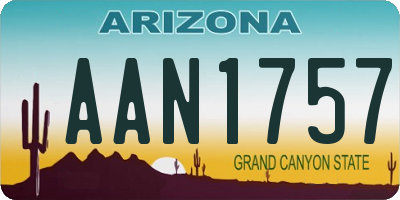 AZ license plate AAN1757