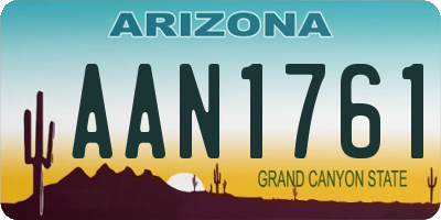AZ license plate AAN1761