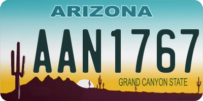 AZ license plate AAN1767