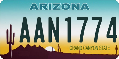 AZ license plate AAN1774