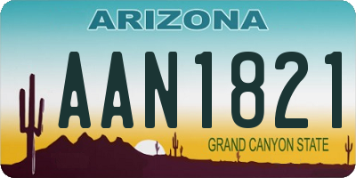 AZ license plate AAN1821
