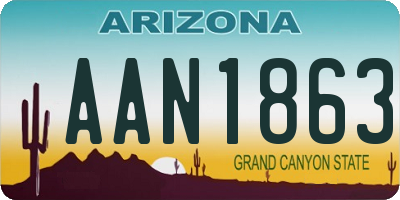 AZ license plate AAN1863